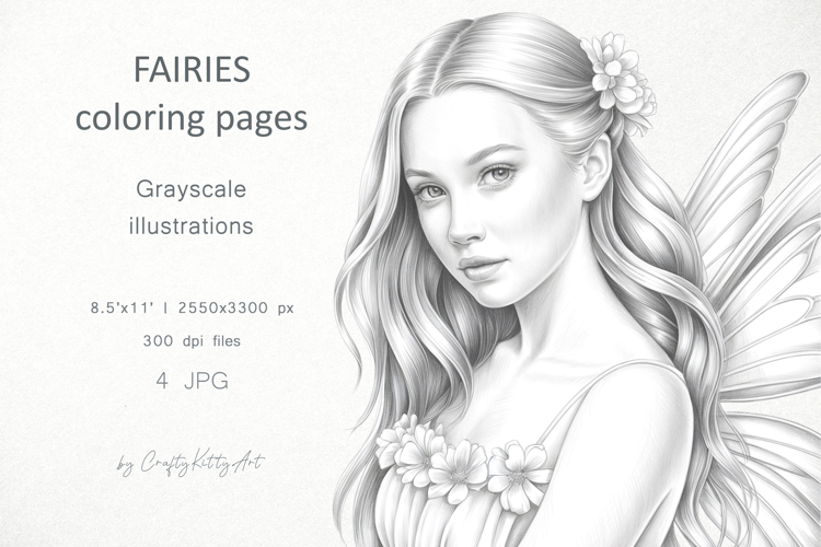 Fairies coloring pages for adults, Butterfly fairy girls