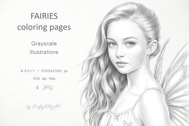 Fairies coloring pages for adults, Butterfly fairy girls