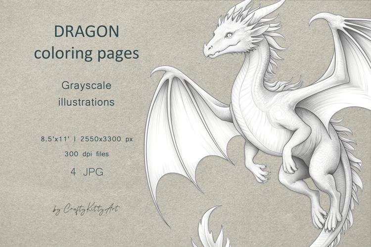 Dragon coloring pages for adults, Fantasy dragons flying