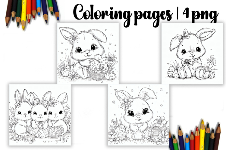 Cute animals Design |Easter Coloring pages