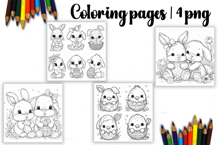 Cute animals Design |Easter Coloring pages
