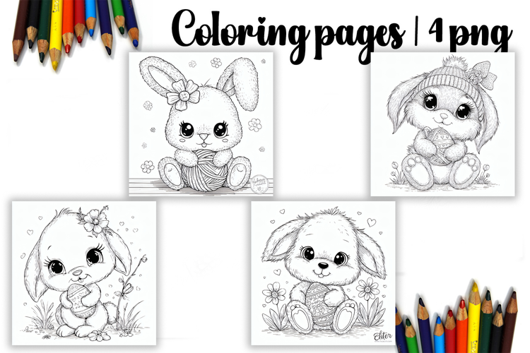Cute animals Design |Easter Coloring pages