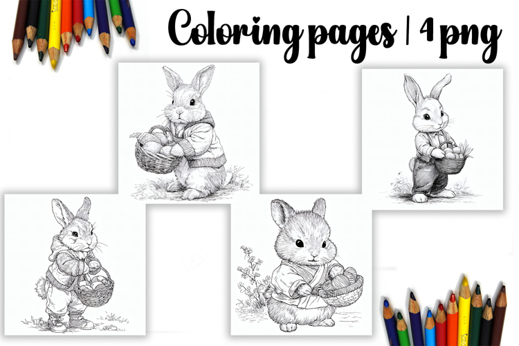 Cute animals Design |Easter Coloring pages