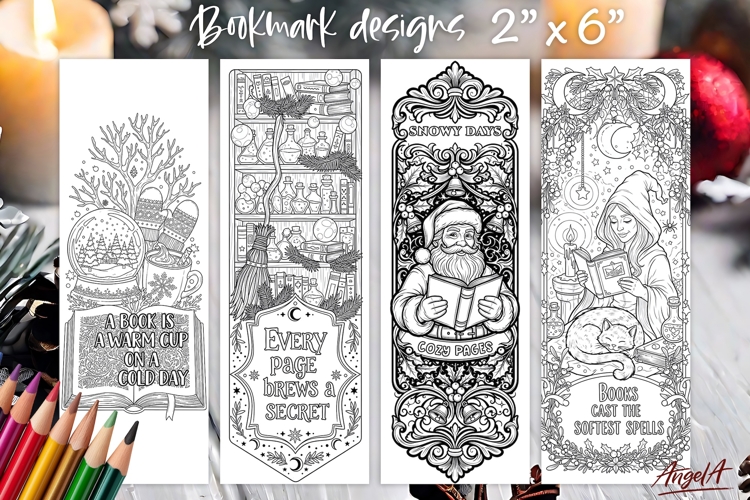Christmas coloring pages printable, magic bookmark quote PNG