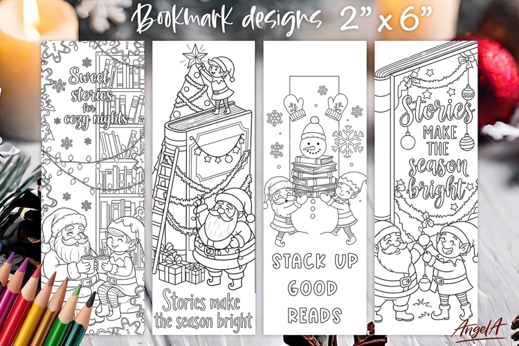 Christmas coloring pages printable bookmarks for kids quote