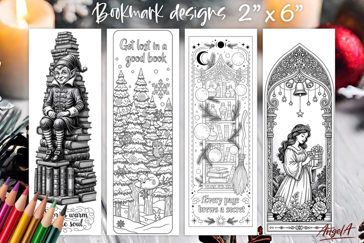 Christmas coloring pages printable fairy bookmarks for kids