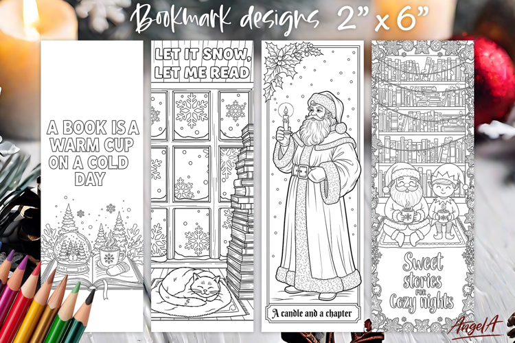 Coloring pages kids printable bookmark, winter book quote