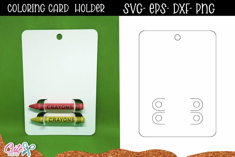 Coloring Card Holder SVG | Cuttable Crayon SVG Paper Cut