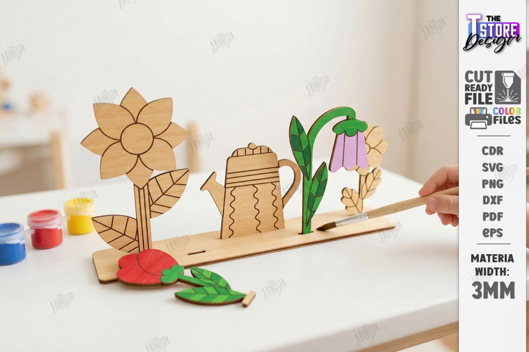 Coloring Montessori Toy for Kids Laser Cut | Paintable SVG