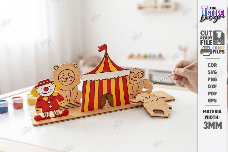 Coloring Montessori Toy for Kids Laser Cut | Paintable circu