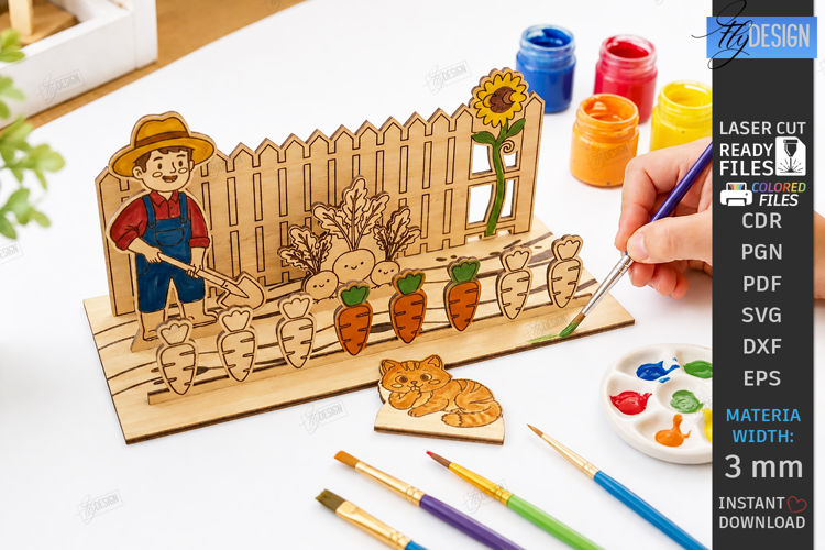 Coloring Montessori Toy Laser Cut | Kids Laser | Farm SVG