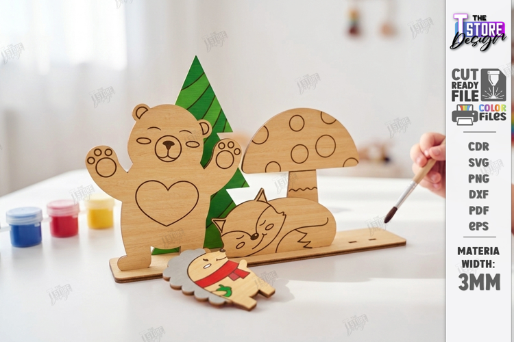 Coloring Montessori Toy for Kids Laser Cut | Paintable SVG