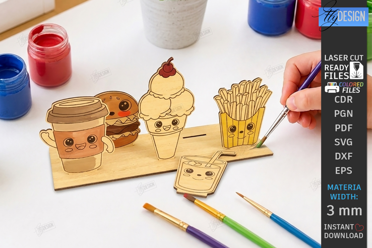 Coloring Montessori Toy Laser Cut | Kids Laser | Food SVG