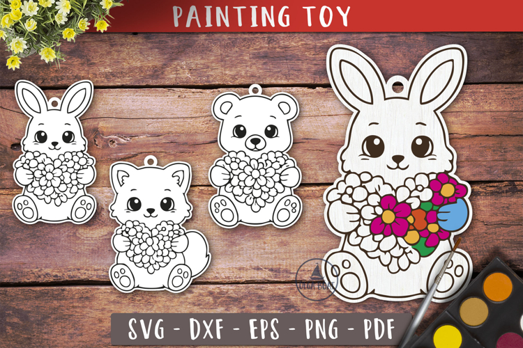 Spring Animals Painting Toy SVG Ornament SVG
