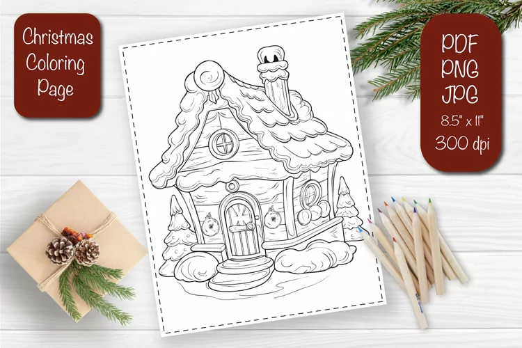 Christmas coloring pages Kids printable coloring sheet