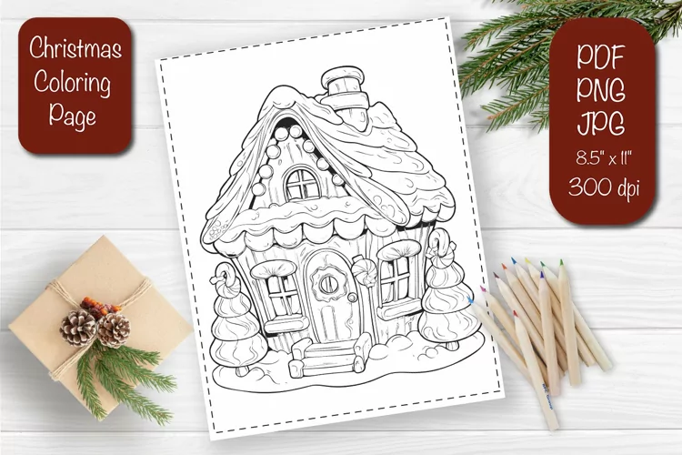 Christmas coloring pages Kids printable coloring sheet