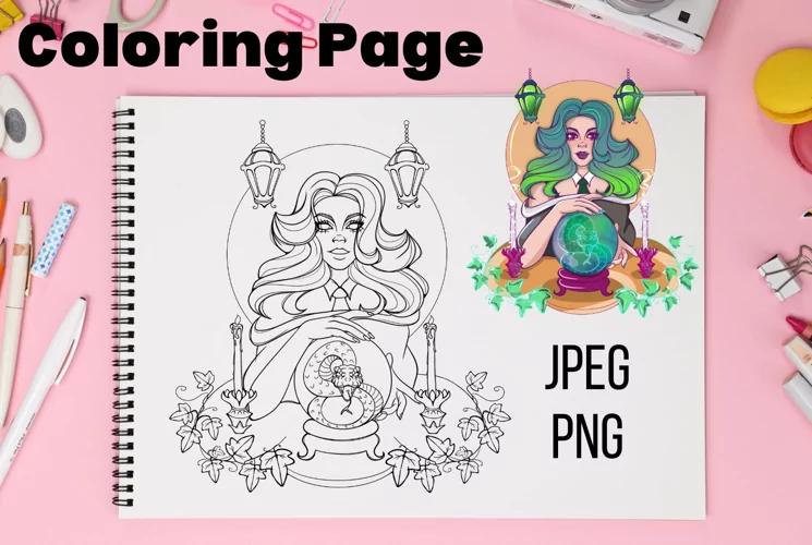 Mystic Fortune-teller - Coloring Page