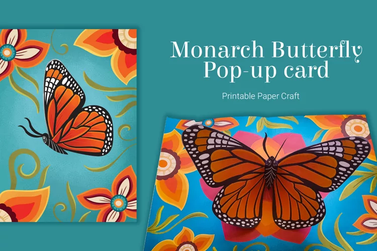 Monarch Butterfly pop-up card paper craft