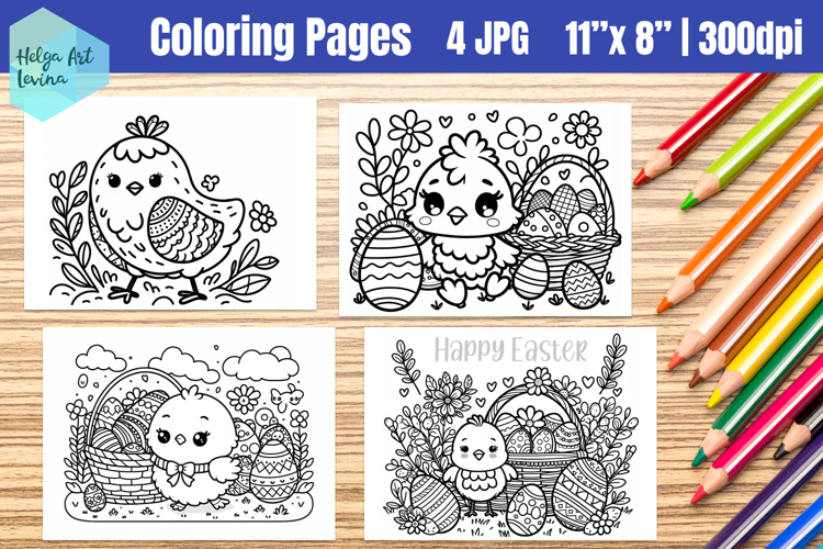 Easter Coloring Page. Kids coloring books