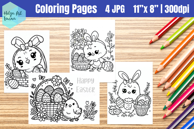 Easter Coloring Page. Kids coloring books