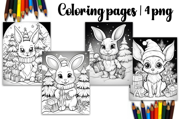 Christmas coloring page PNG, coloring book for kids