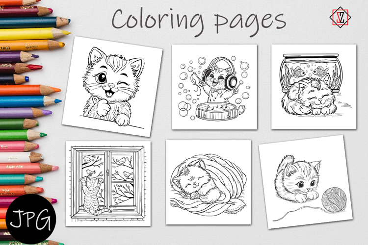 Coloring Pages Cute Kitten.