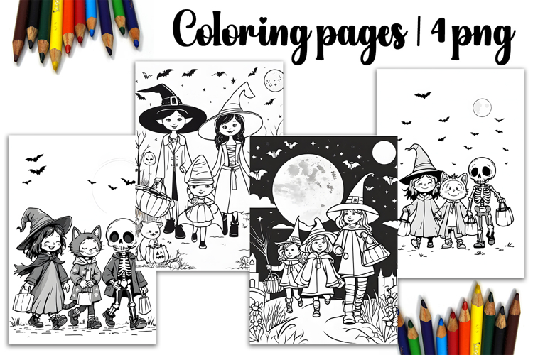 Cute halloween Design |halloween girl Coloring pages