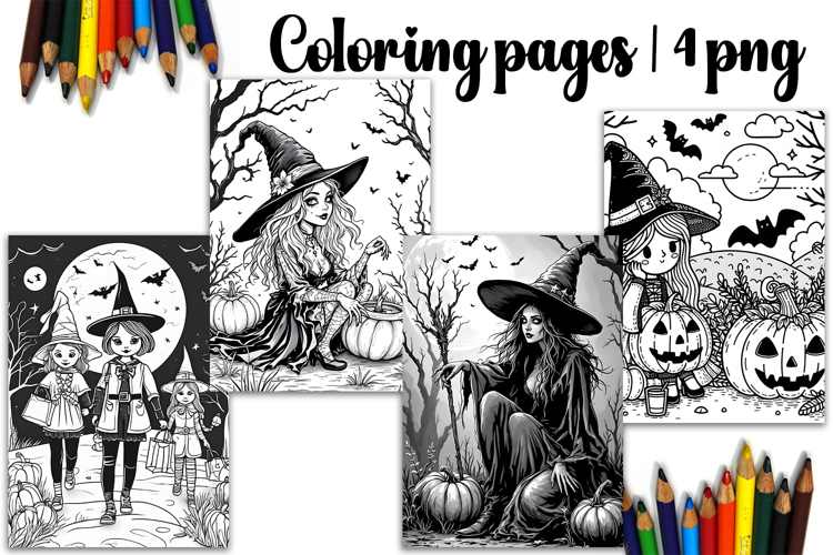 Cute halloween Design |halloween girl Coloring pages