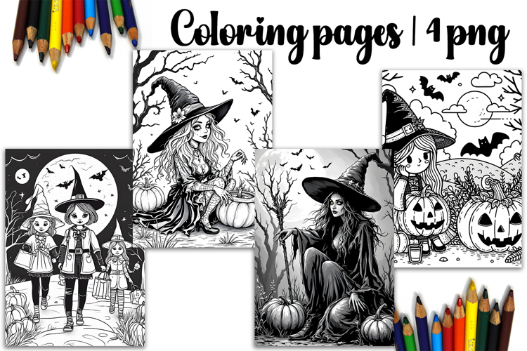 Cute halloween Design |halloween girl Coloring pages