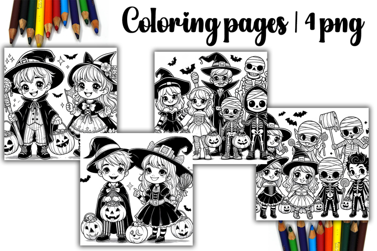 Cute halloween Design |halloween girl Coloring pages