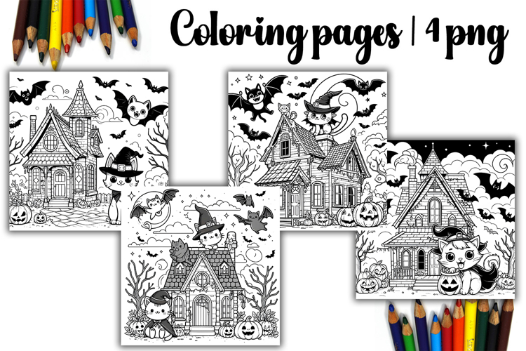 Cute funny haus Design | halloween haus Coloring pages