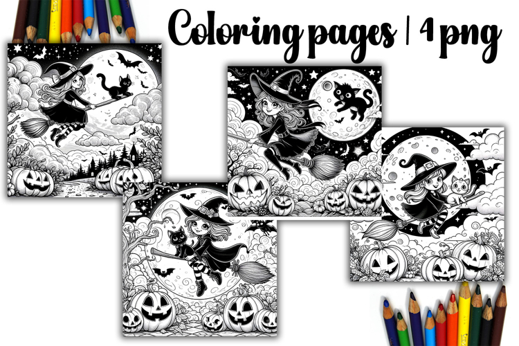 Cute halloween Design |halloween girl Coloring pages