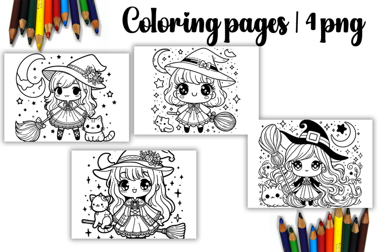 Cute halloween Design |halloween girl Coloring pages