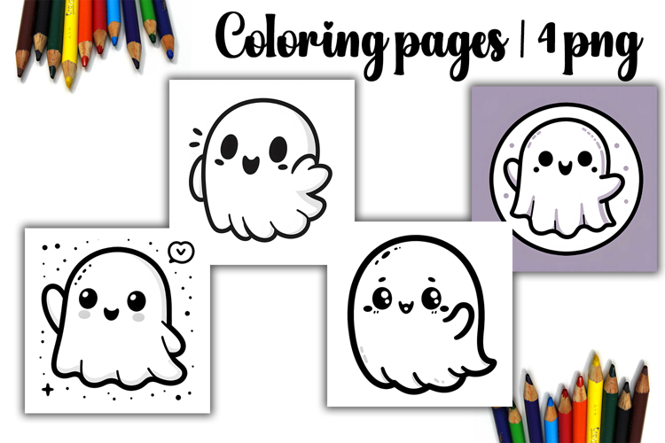 Cute funny ghost Design | halloween Coloring pages