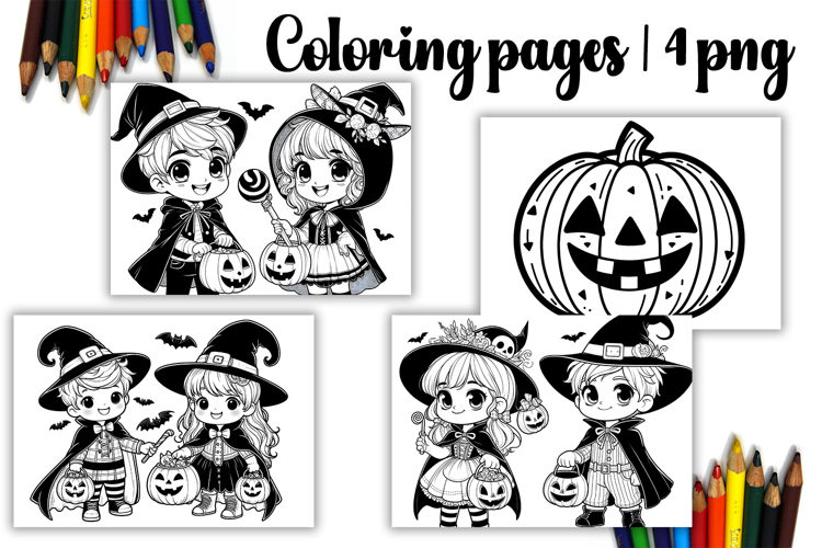 Cute halloween Design |halloween girl Coloring pages