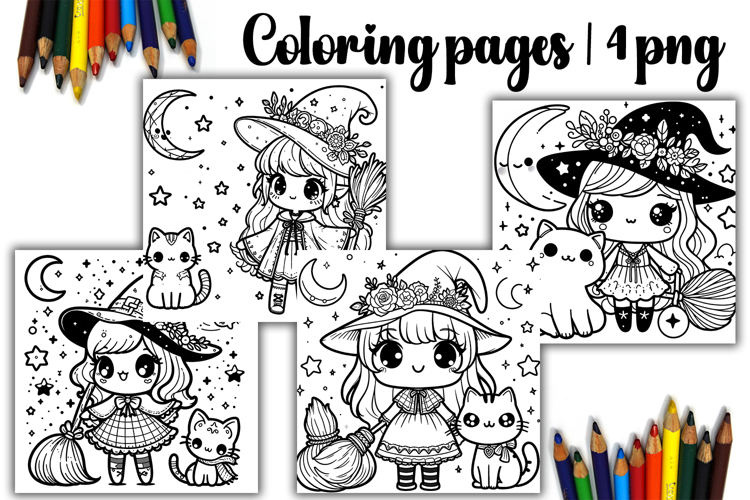 Cute halloween Design |halloween girl Coloring pages
