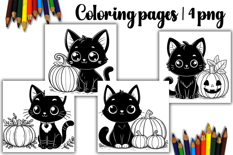 Cute halloween Design |pumpkin cat halloween Coloring pages