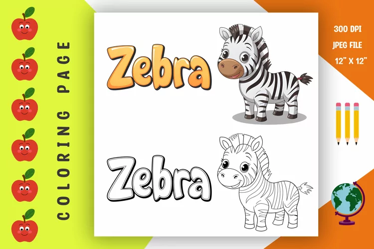Zebra Coloring Page - Printable Animal Coloring Book