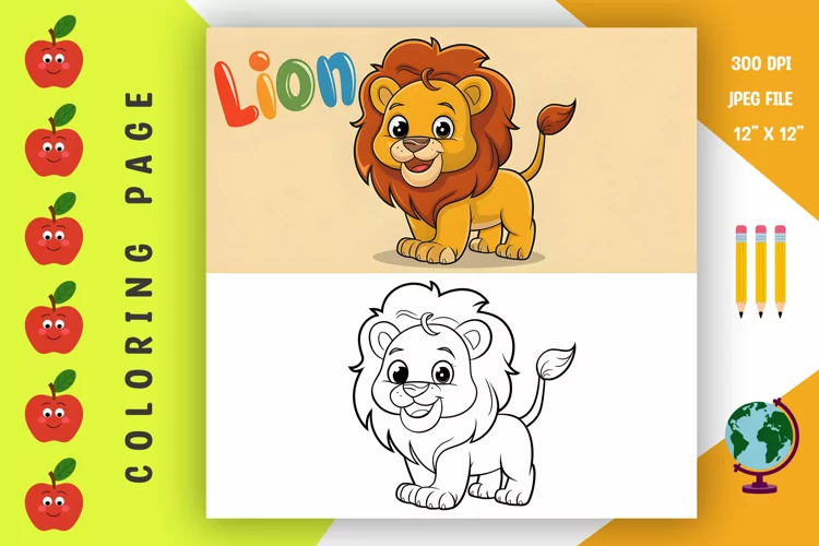 Lion Coloring Page - Printable Animal Coloring Book