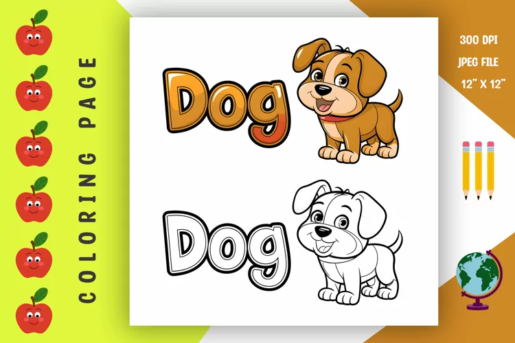 Dog Coloring Page - Printable Animal Coloring Book
