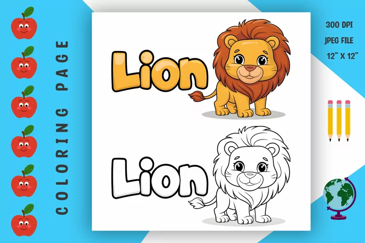 Lion Coloring Page - Printable Animal Coloring Book