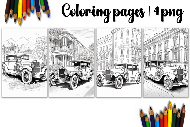 Cute retro travel Design |car Coloring pages