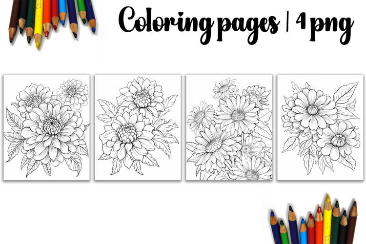 Summer flowers Design |Coloring pages
