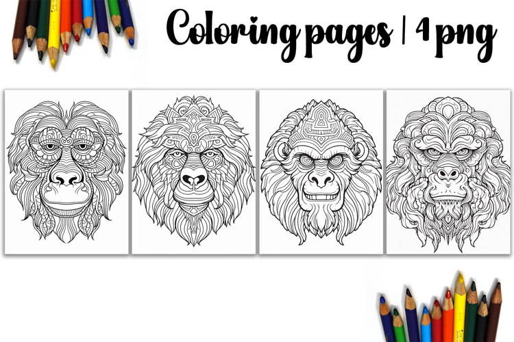 Cute animals Design |monkey Coloring pages