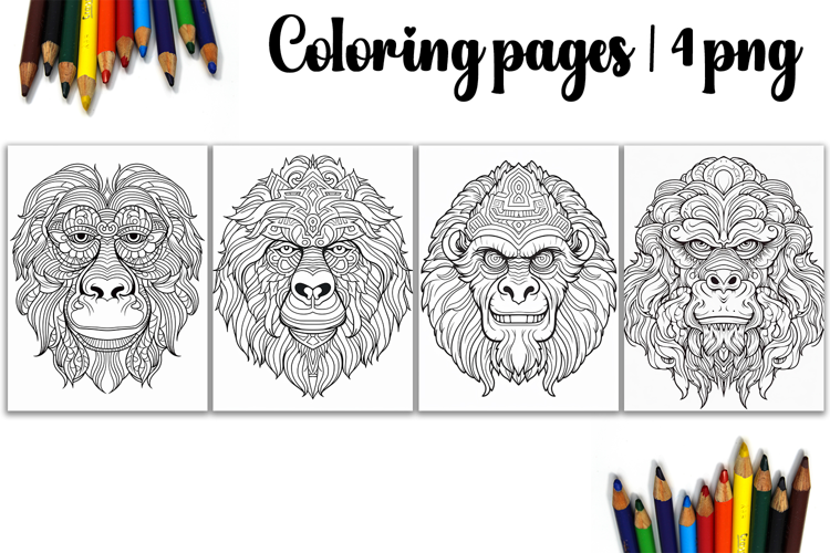 Cute animals Design |monkey Coloring pages