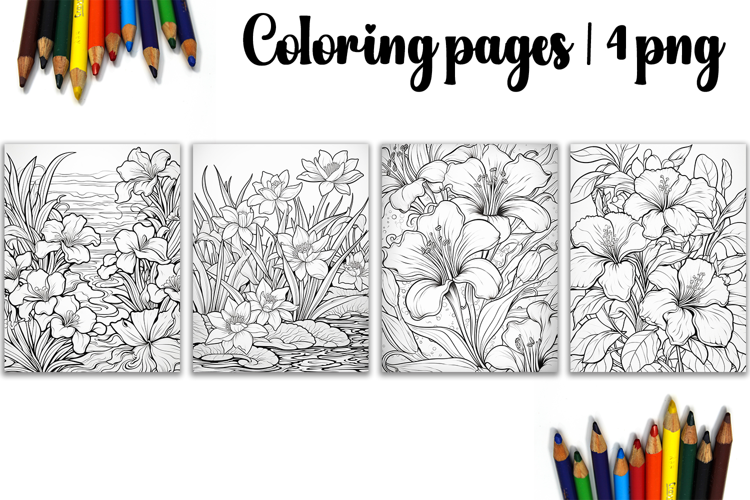 Summer flowers Design |Coloring pages