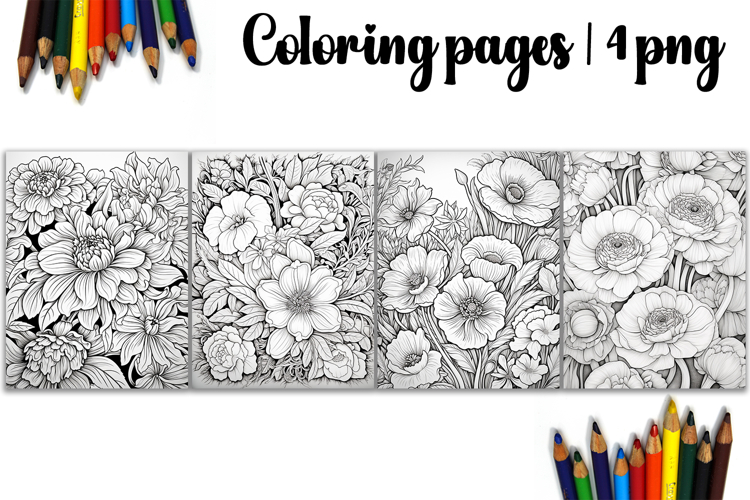 Summer flowers Design |Coloring pages