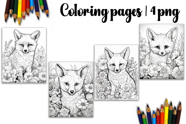 Cute animals Design |Fox Coloring pages