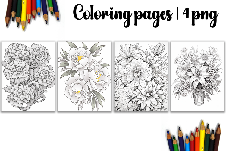 Summer flowers Design |Coloring pages