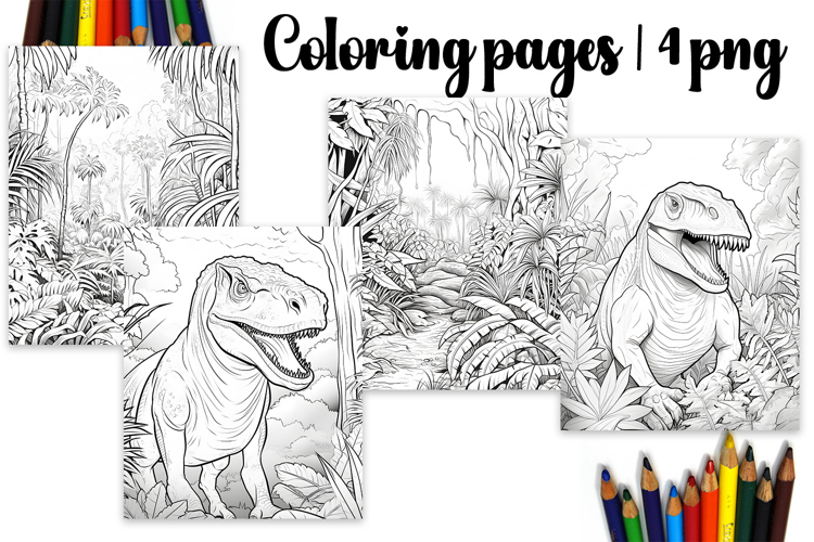 Cute animals Design |dinosaur flowers Coloring pages